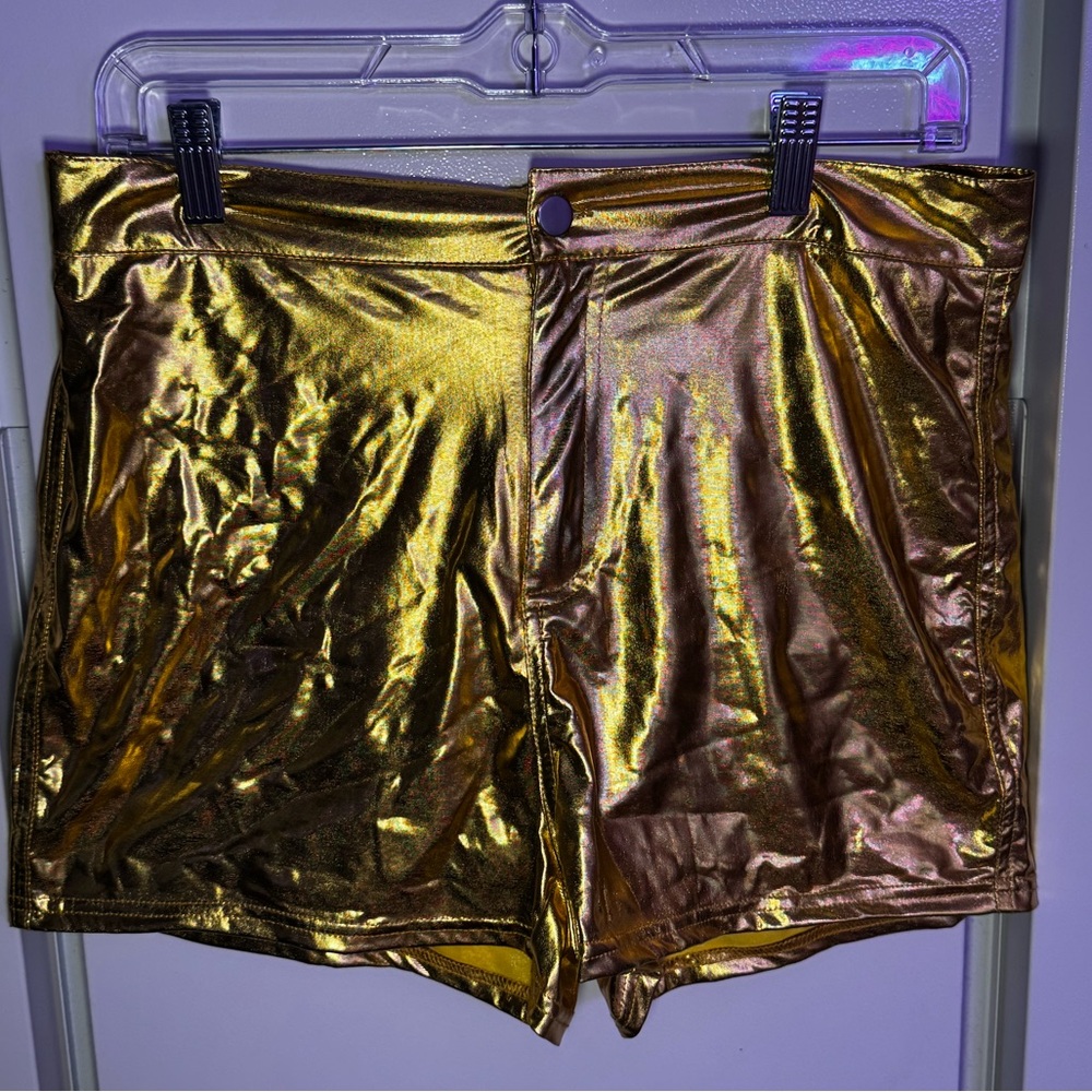 Gold High Waist Shorts
